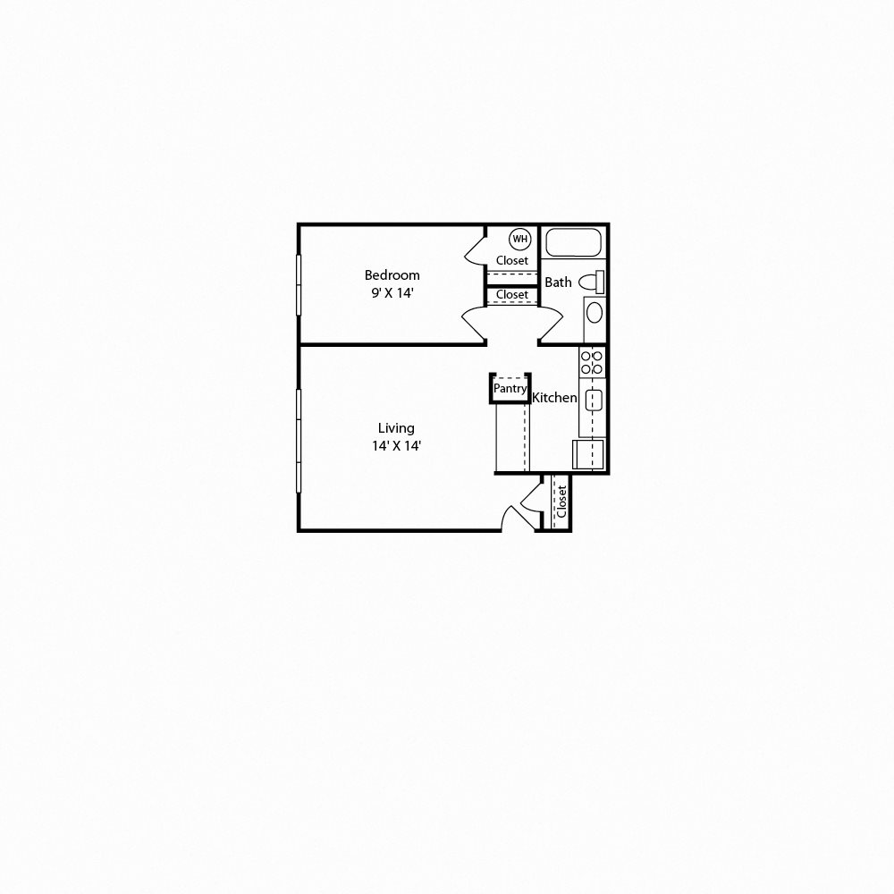 1x1 Crown Village Floor Plan 1x1 Crown Village Floor Plan
